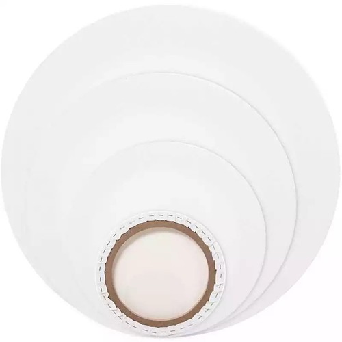 White round cotton canvas - white,